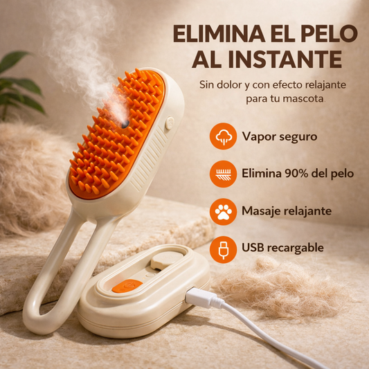 Cepillo Anti-Pelos con Vapor – Limpieza Profunda Sin Dolor
