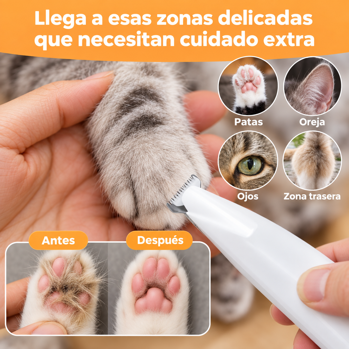 Recortadora de precisión para gatos