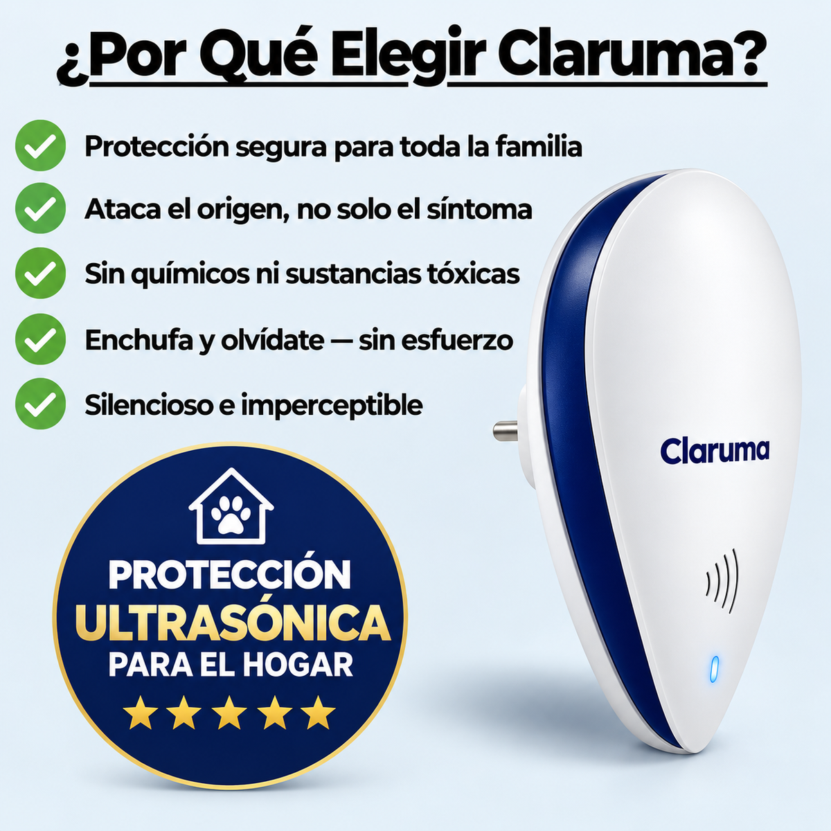 Protector Ultrasónico Antipulgas para el Hogar